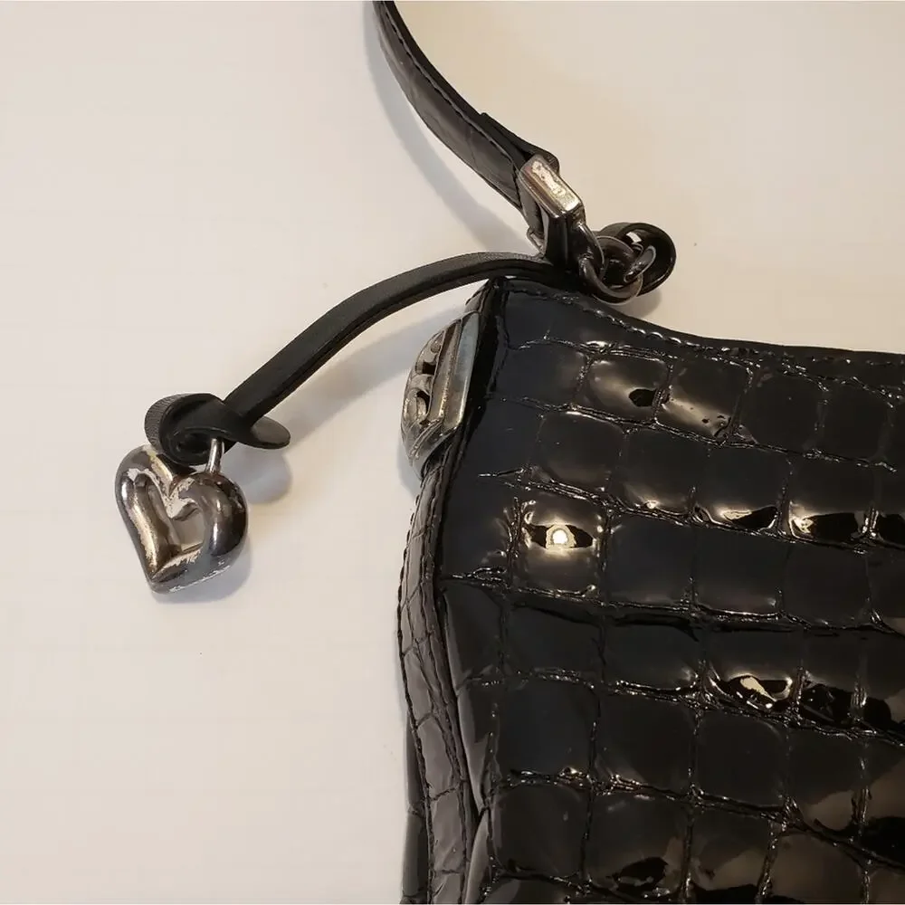 Brighton Black Alligator Leather Shoulder Bag